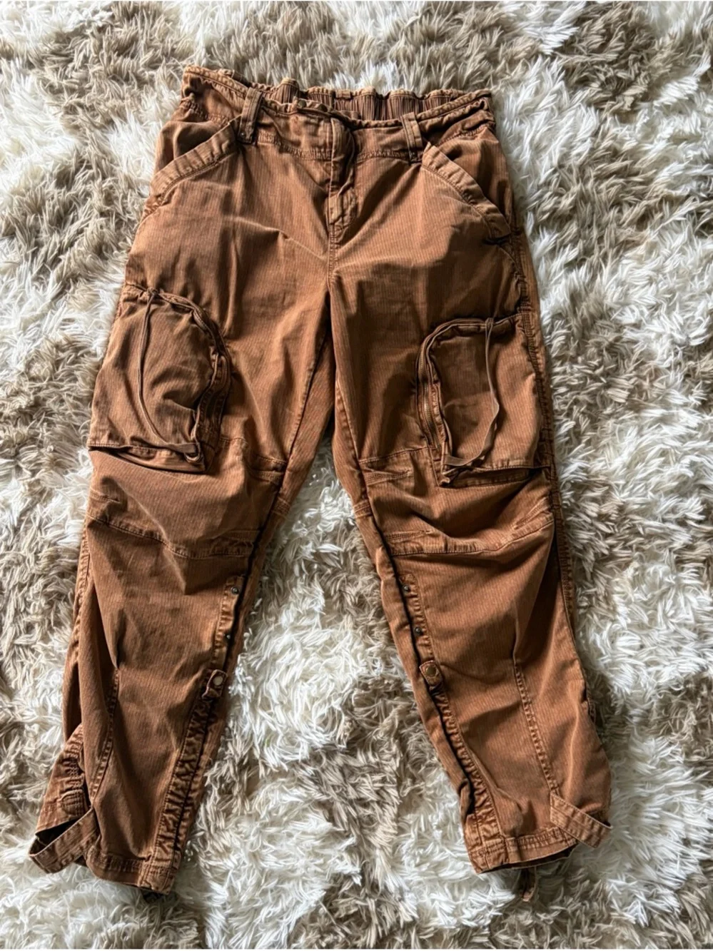 We The Free Rust-Brown Free People Can't Compare Slouch Pants Size L - Picture 4 of 8